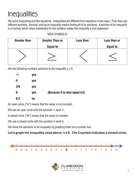 6th grade inequalities worksheet pdf|More.